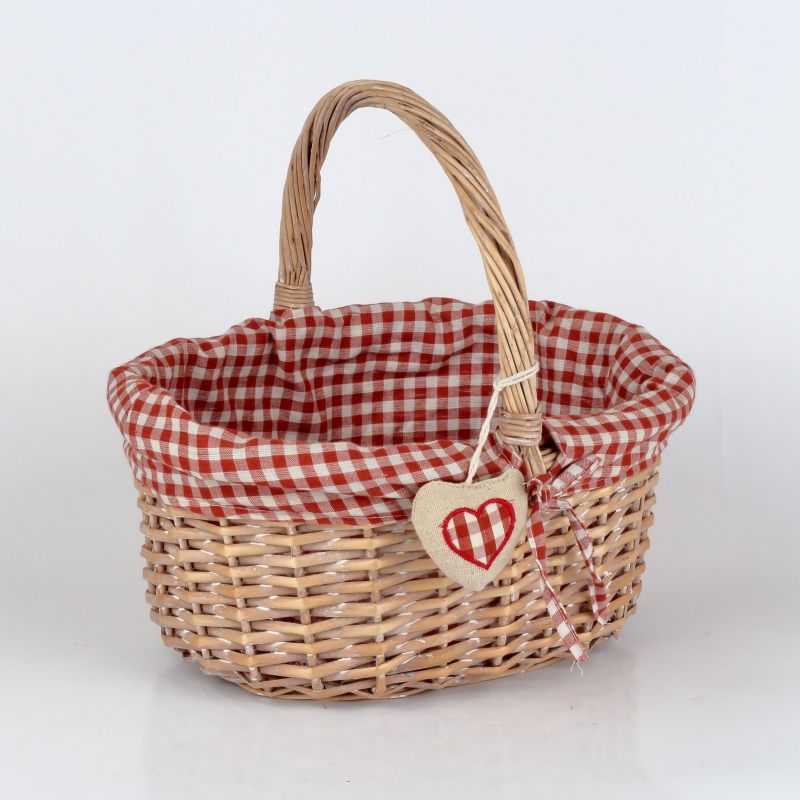 Proutěný koš červený 35x25x16cm