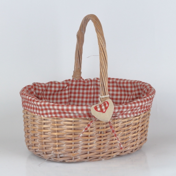 Proutěný koš červený 42x34cm
