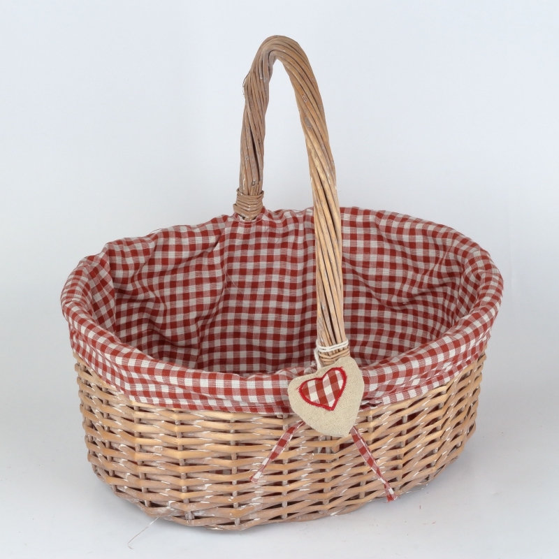 Proutěný koš červený 42x34cm