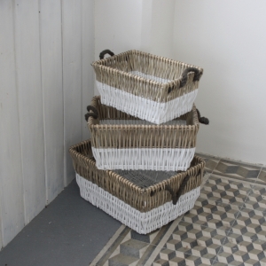 Proutěný koš hranatý (sada 3ks) 35/40/47cm