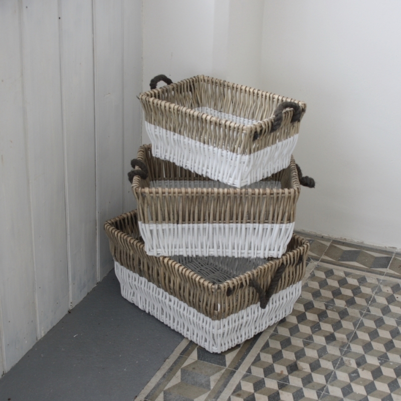 Proutěný koš hranatý (sada 3ks) 35/40/47cm