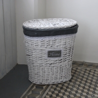 Proutěný koš na prádlo s látkou 57cm