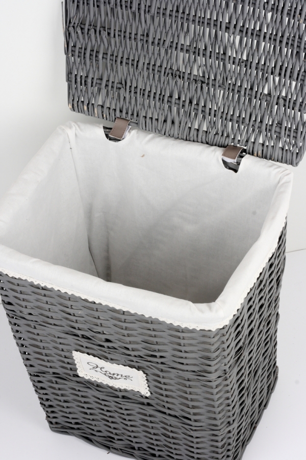 Proutěný koš na prádlo šedý Home 60x46x35cm