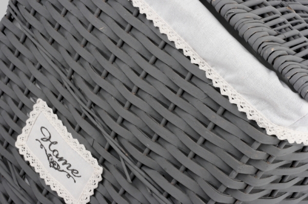 Proutěný koš na prádlo šedý Home 60x46x35cm