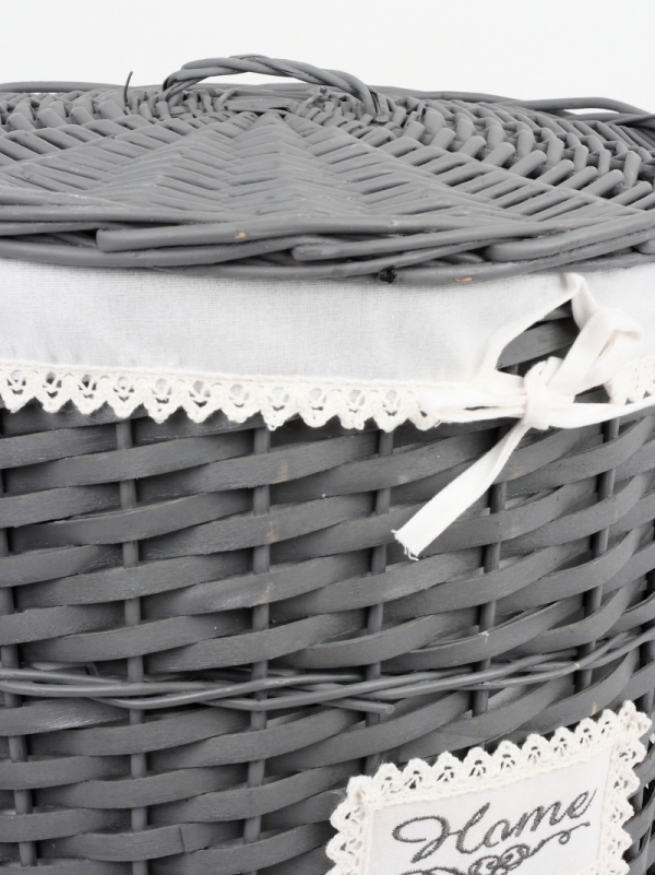 Proutěný koš na prádlo tmavý HOME 49cm
