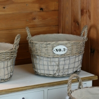 Proutěný koš s číslem kulatý střední 30cm- VYŘAZENO dek4742