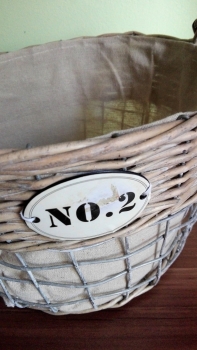 Proutěný koš s číslem kulatý střední 30cm- VYŘAZENO dek4742