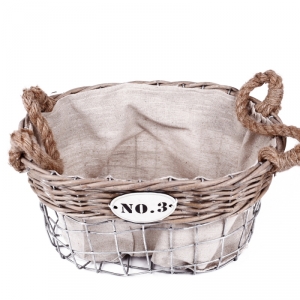 Proutěný koš s číslem ovál malý 30x16x20cm