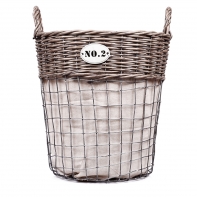Proutěný koš s číslem vysoký střední 34x36cm