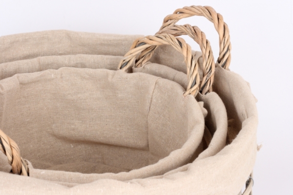 Proutěný koš s látkou 29x20cm
