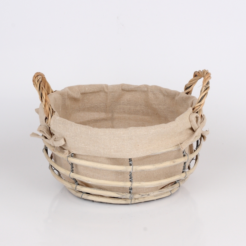 Proutěný koš s látkou 29x20cm