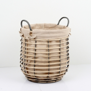 Proutěný koš s látkou 30x37cm