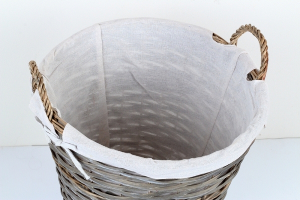 Proutěný koš s látkovým potahem 47x45x61cm