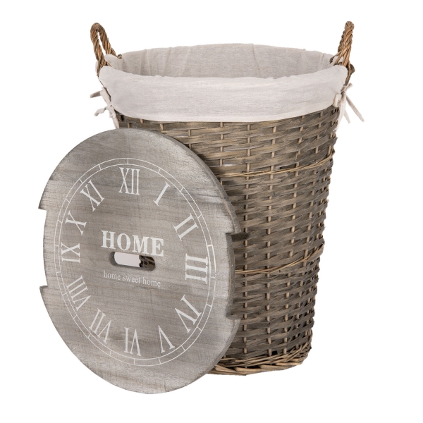 Proutěný koš s látkovým potahem 47x45x61cm