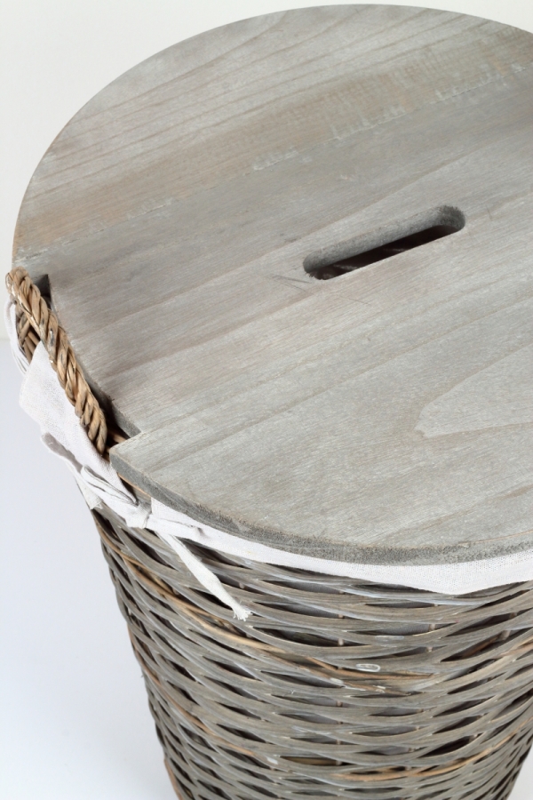 Proutěný koš s látkovým potahem 47x45x61cm