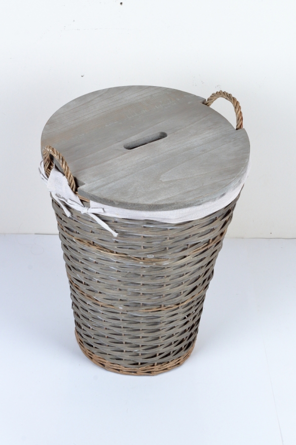 Proutěný koš s látkovým potahem 47x45x61cm