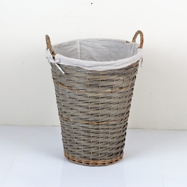 Proutěný koš s látkovým potahem 47x45x61cm