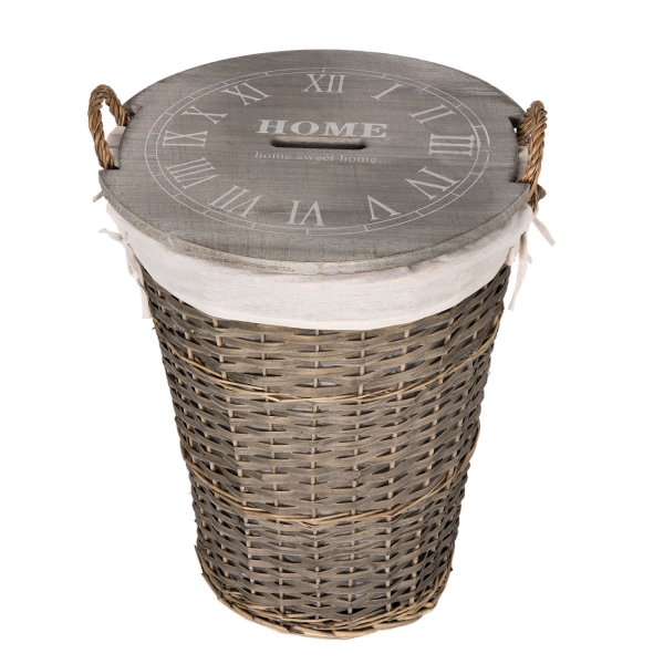 Proutěný koš s látkovým potahem 47x45x61cm