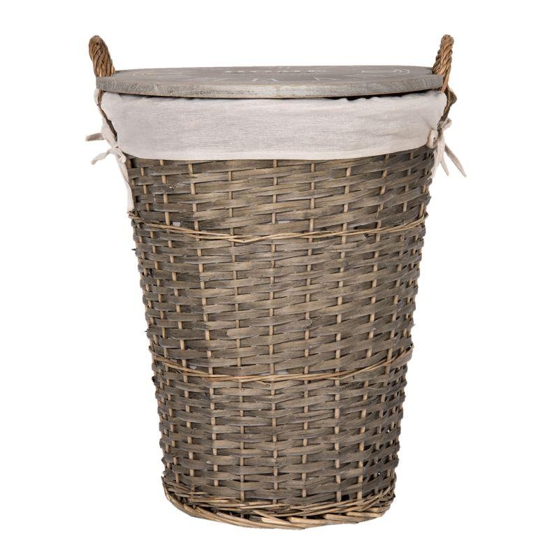 Proutěný koš s látkovým potahem 47x45x61cm