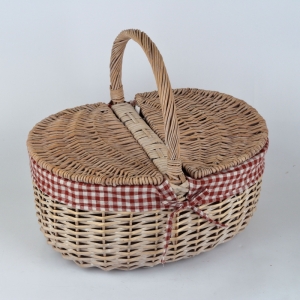 Proutěný koš s poklopem 42x36cm