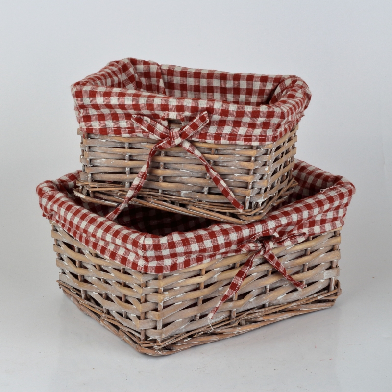 Proutěný košík červený 20x15x11cm