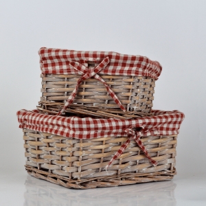 Proutěný košík červený 23x12cm