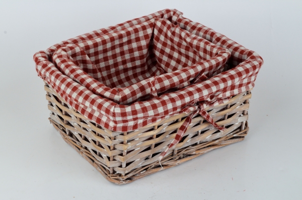 Proutěný košík červený 23x12cm