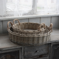 Proutěný podnos s uchem 34cm