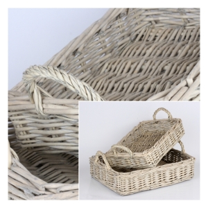 Proutěný podnos sada 2ks 41x30/35x26cm 