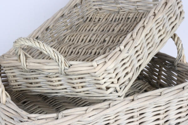 Proutěný podnos sada 2ks 41x30/35x26cm