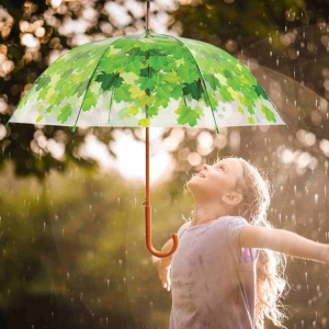 Průhledný deštník zelené listy 92,5x92,5x88cm