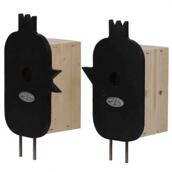 Ptačí budka s ptáčkem 15,7x10,8x28,8cm levá