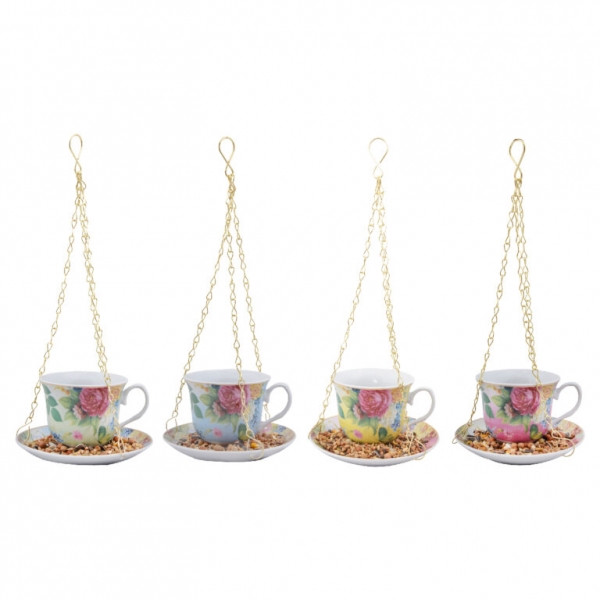 Ptačí krmítko do zahrady hrnek modrý