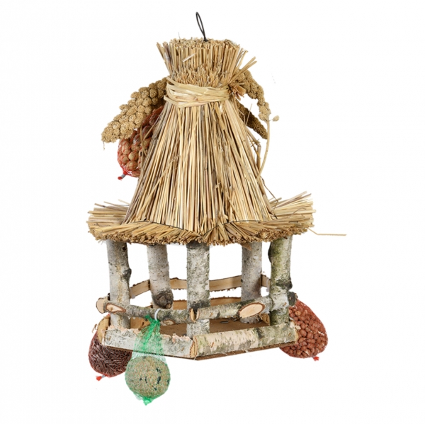 Ptačí krmítko pětiboké závěsné 28 x 28 x 39 cm s krmivem