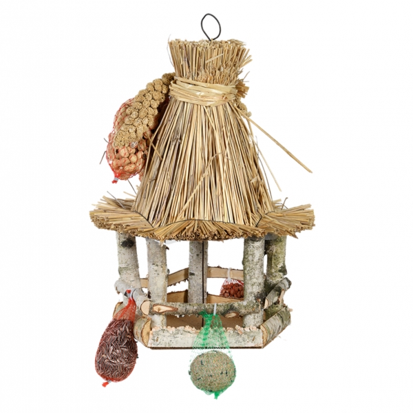 Ptačí krmítko pětiboké závěsné 28 x 28 x 39 cm s krmivem