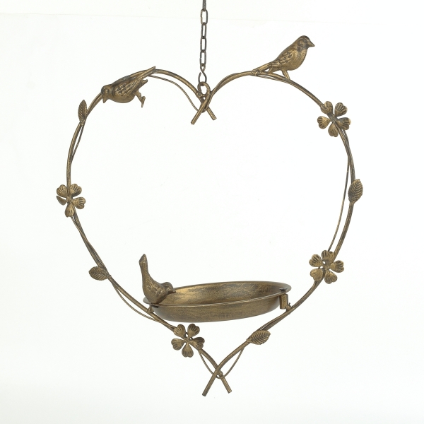 Ptačí pítko se závěsem srdce