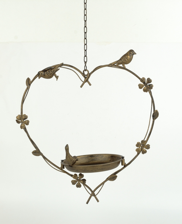 Ptačí pítko se závěsem srdce