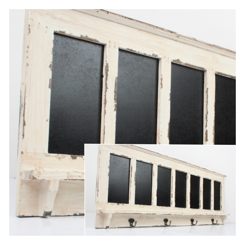 Rám s tabulkami na psaní a háčky 94,5x35,5cm