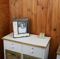 Rámeček na fotografii hnědo-bílý