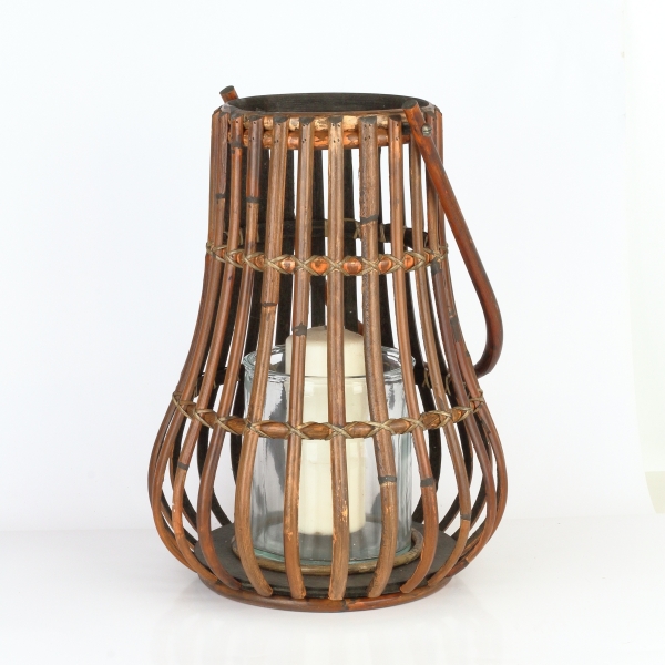 Ratanová lucerna hnědá 40x62cm