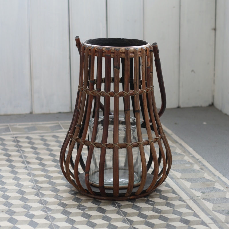 Ratanová lucerna hnědá 40x62cm