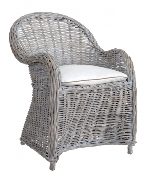 Ratanové křeslo s bílou patinou 63,5x90x65cm