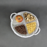 Ratanový podnos + 4 misky 30×5×30cm