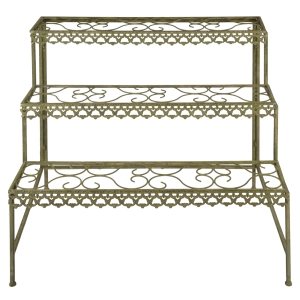 Regál na kytky se zelenou patinou 88x60x83,8cm