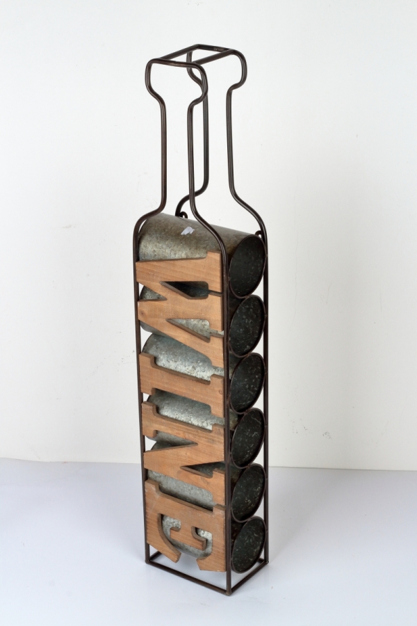 Regál na víno (6 lahví) WINE 90x18x12cm