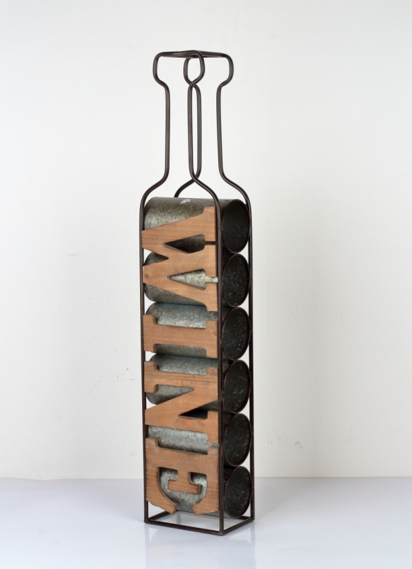 Regál na víno (6 lahví) WINE 90x18x12cm