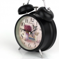 Retro budík levandule 17cm