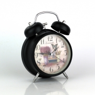 Retro budík levandule 17cm