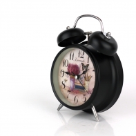 Retro budík levandule 17cm