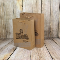 Retro dárková papírová taška fotoaparát 27x37x9cm